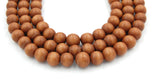 Honey Comb Brown Wood Round 16mm, Light Brown Boho Wood Beads -16 inch strand
